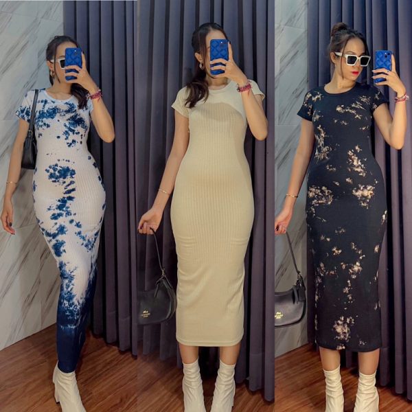 HOKI- VIONA LONGDRESS RIB BODY SUIT | DRESS WANITA KOREA FIT BODY
